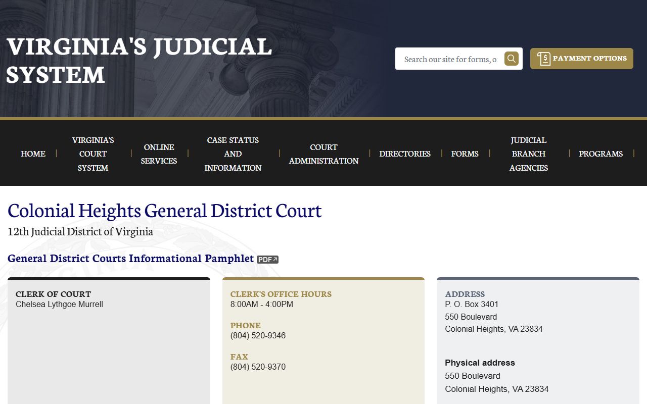 Colonial Heights general district court felony records