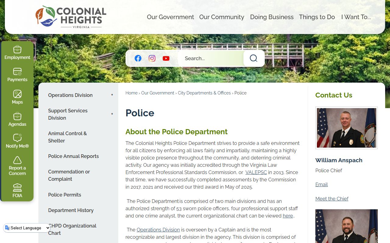 Colonial Heights police department felony records