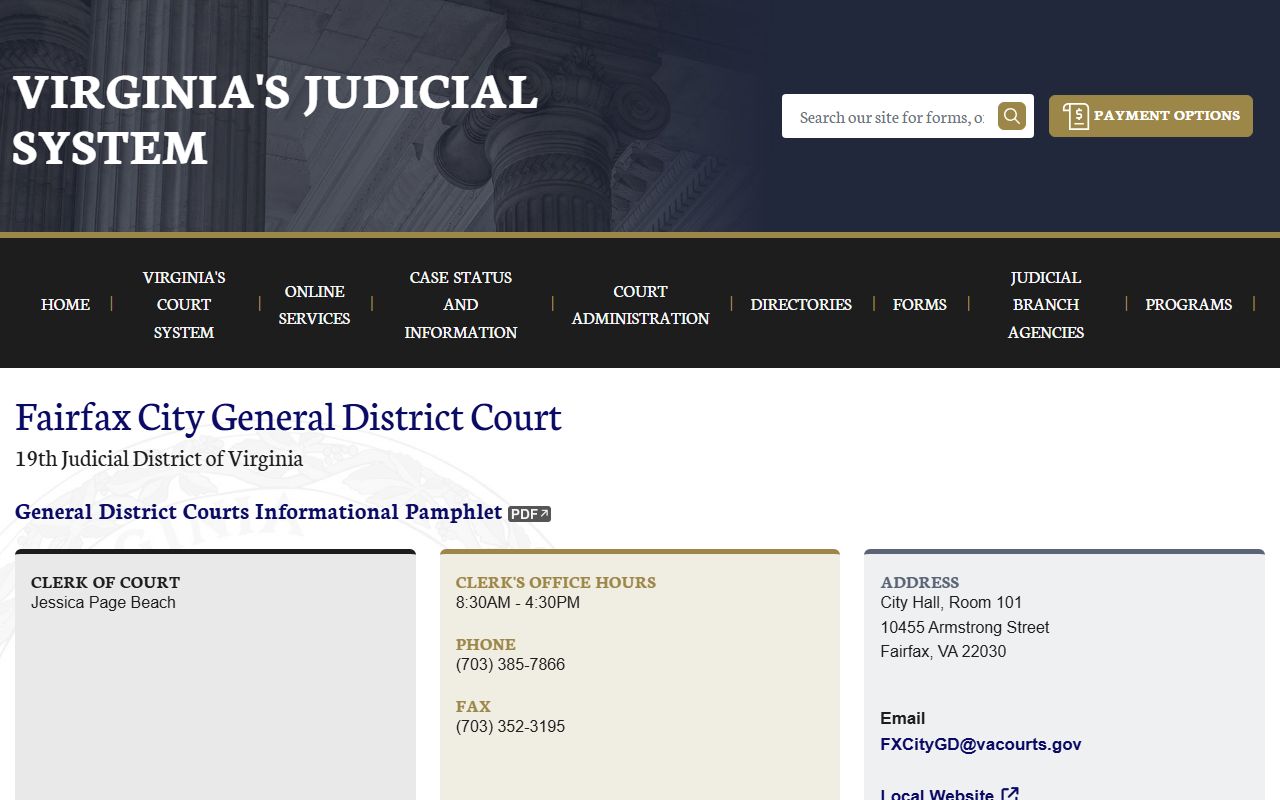 Fairfax general district court felony records