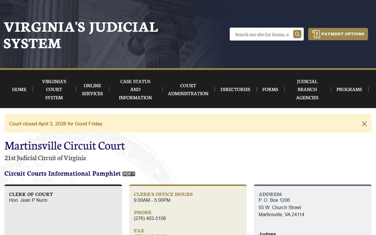 Martinsville circuit court felony records