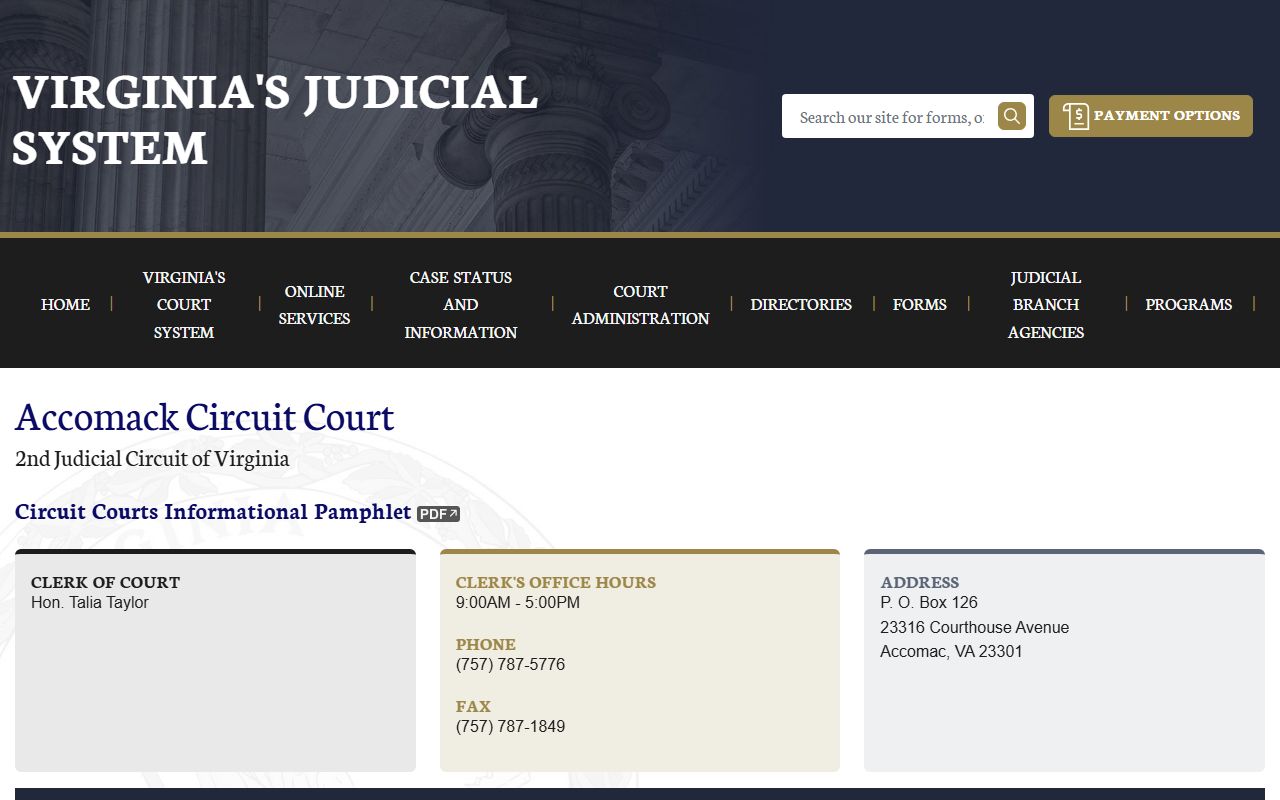 Accomack County circuit court felony records