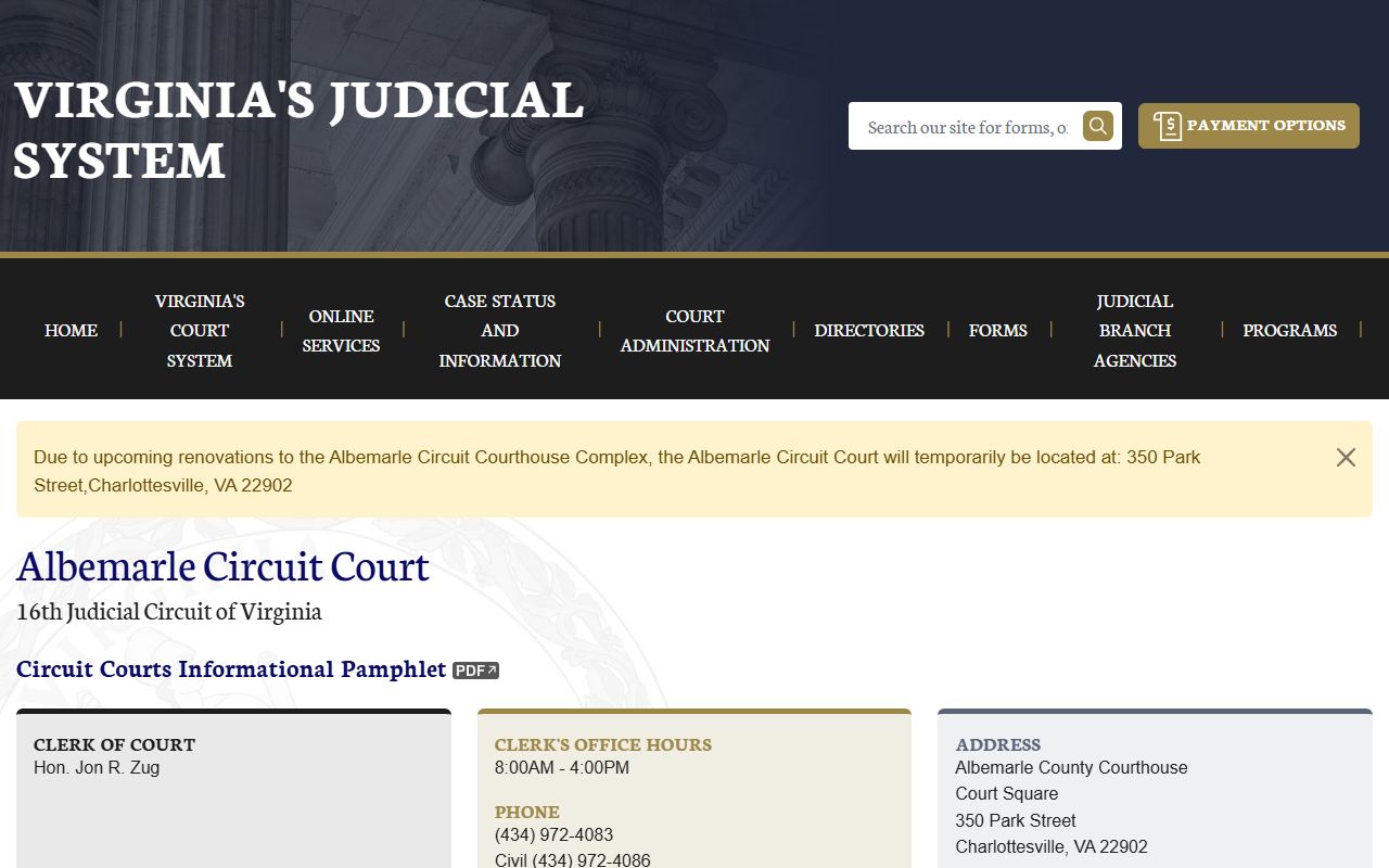 Albemarle County circuit court felony records