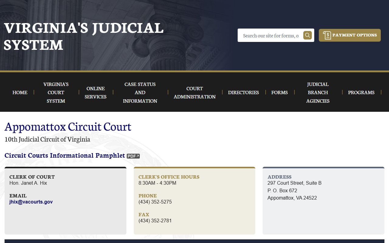 Appomattox County circuit court felony records
