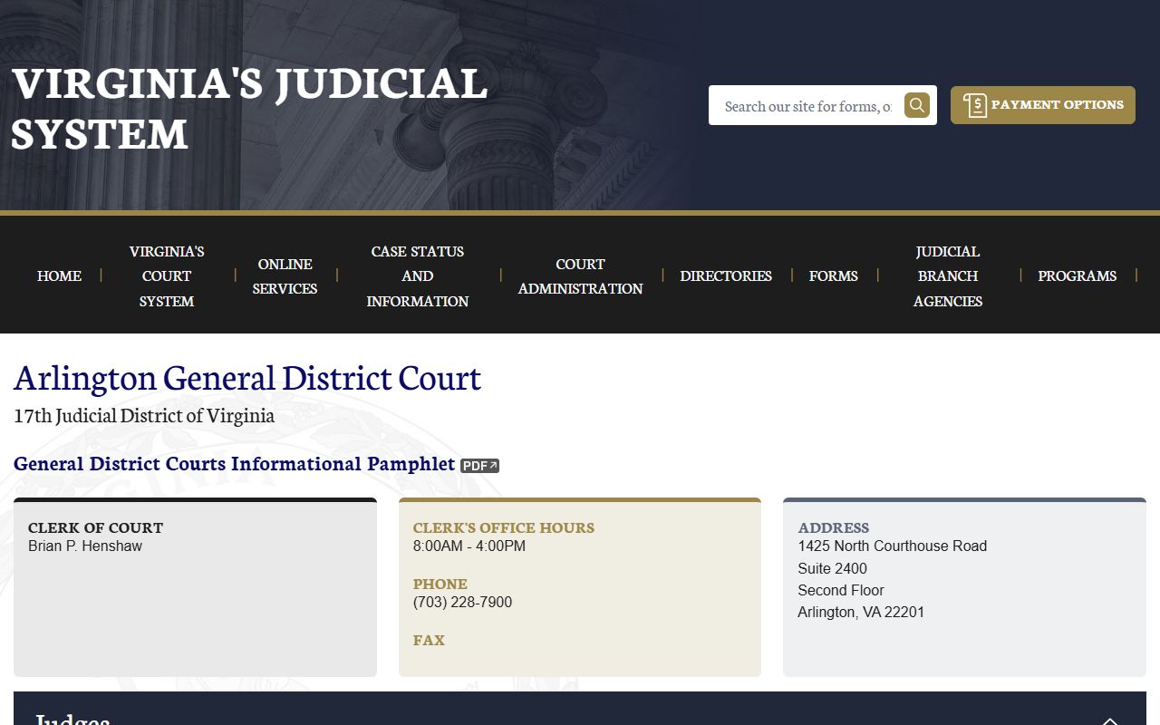 Arlington County general district court felony records