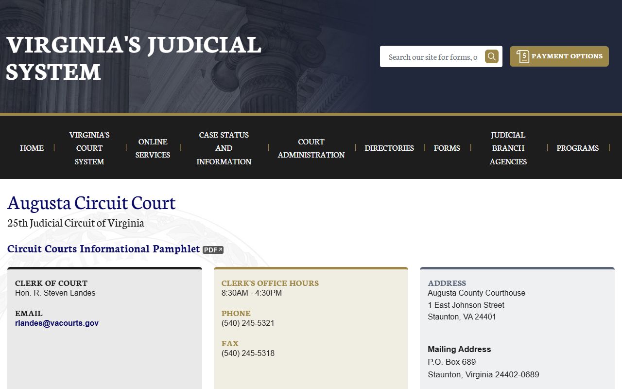 Augusta County circuit court felony records