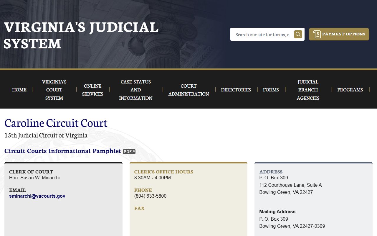 Caroline County circuit court felony records