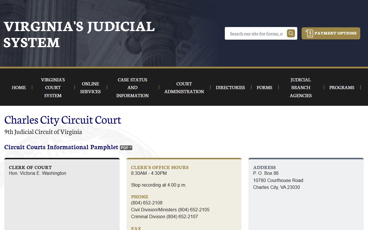 Charles City County circuit court felony records