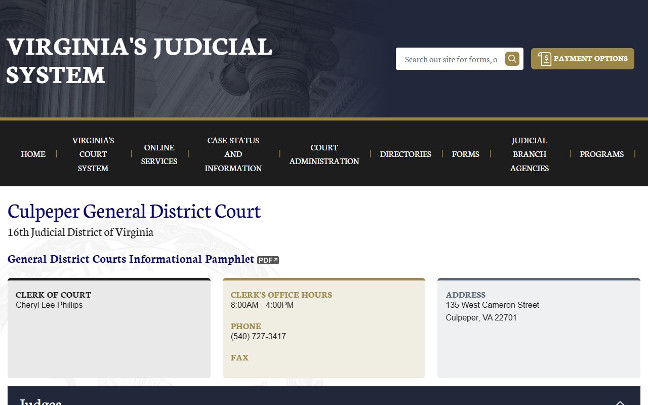 Culpeper County general district court felony records