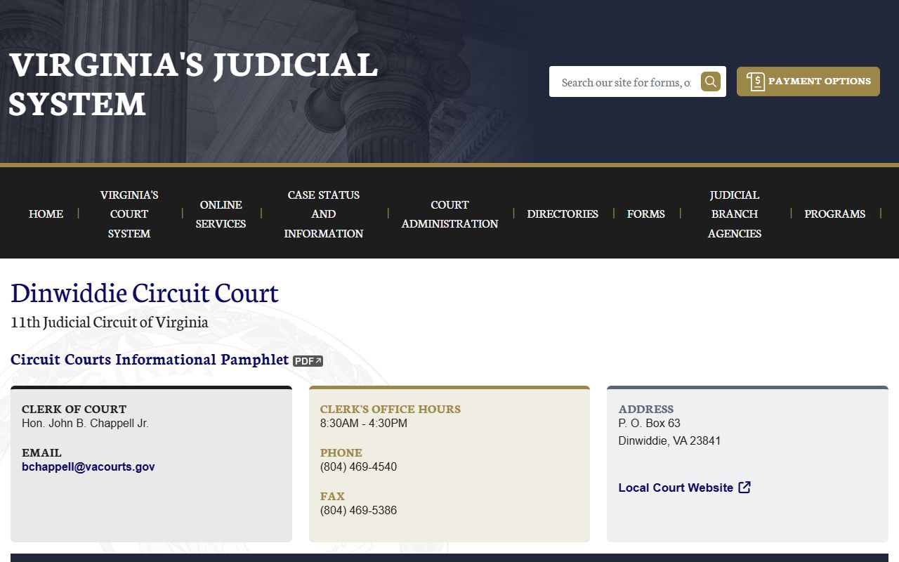 Dinwiddie County circuit court felony records