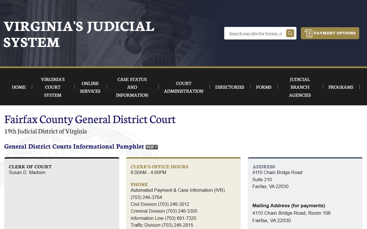 Fairfax County general district court felony records