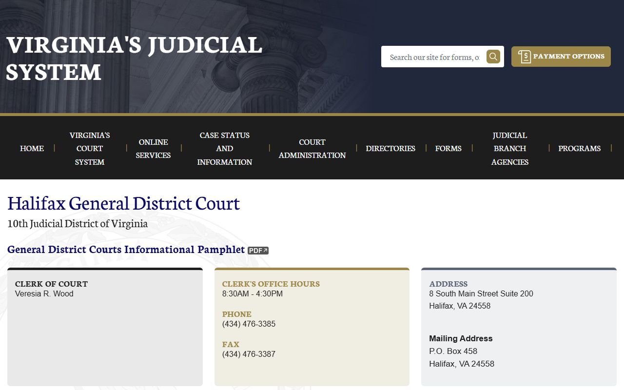 Halifax County general district court felony records