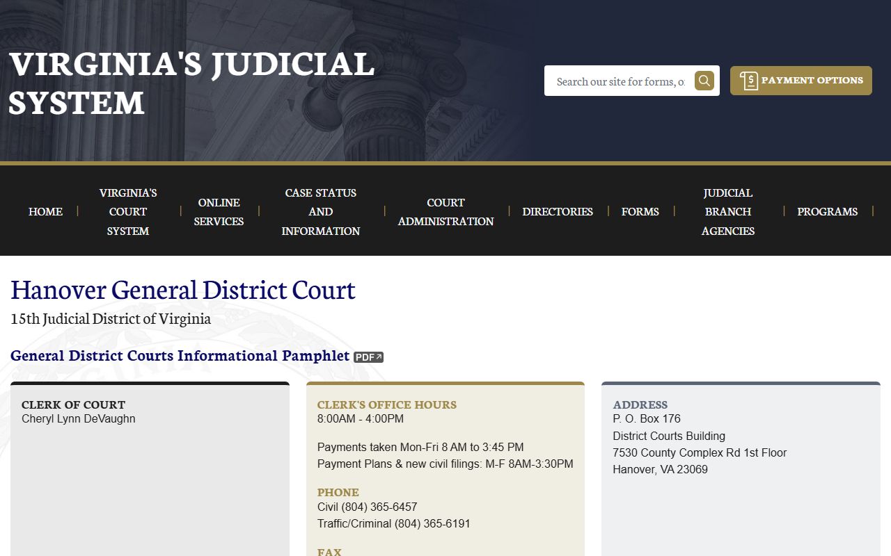 Hanover County general district court felony records