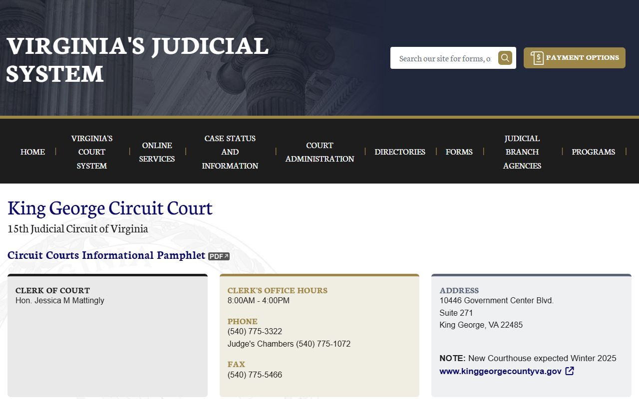 King George County circuit court felony records