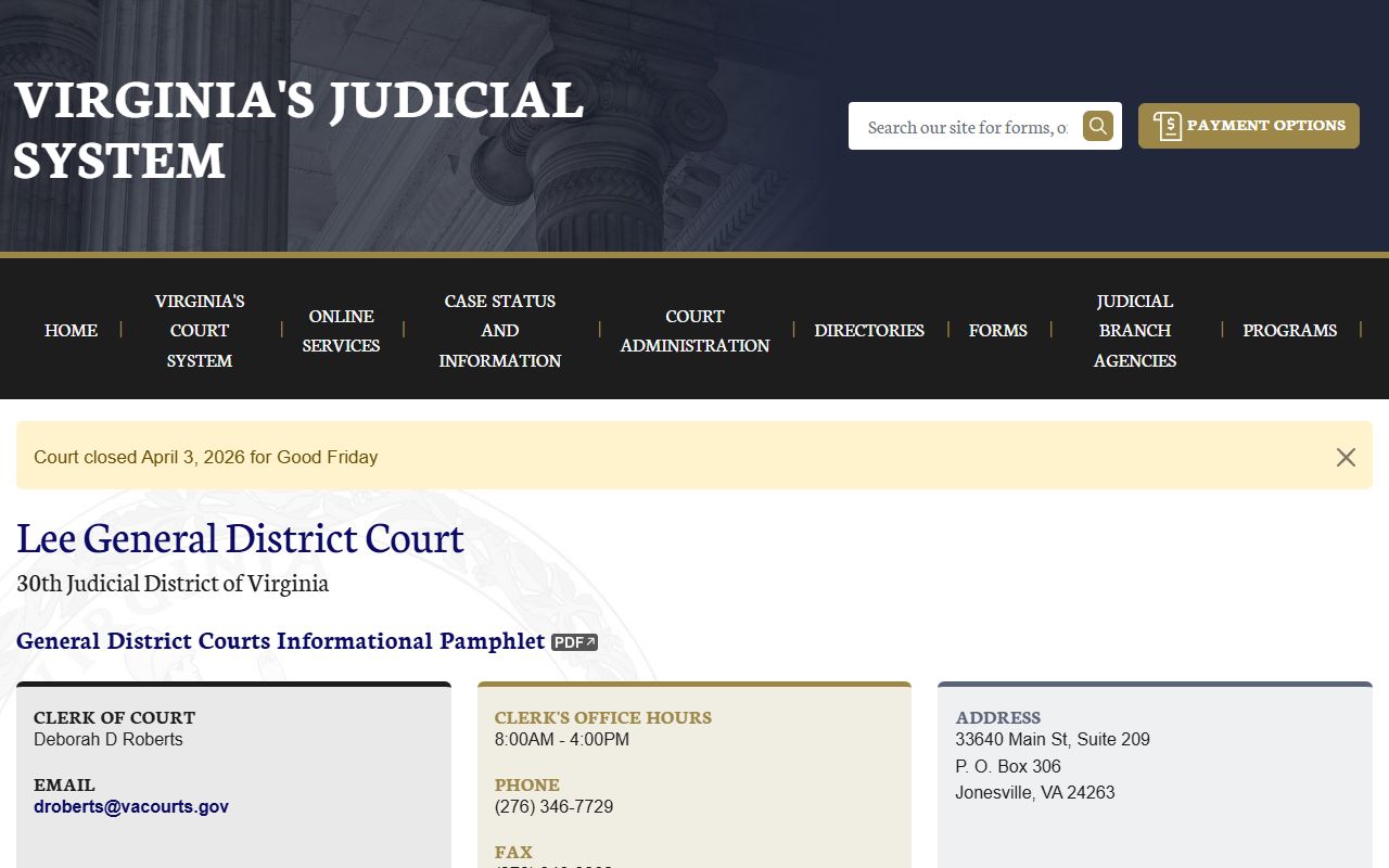 Lee County general district court felony records