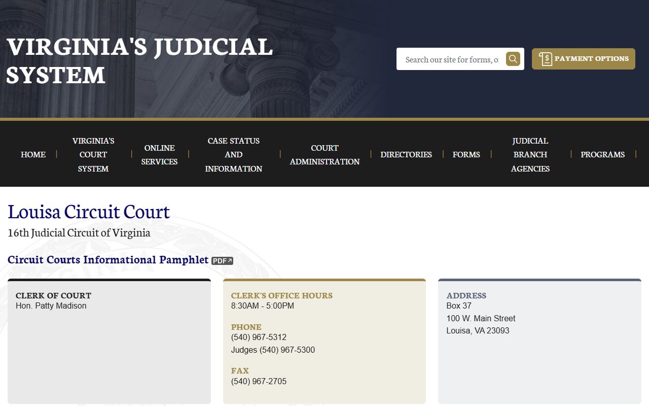Louisa County circuit court felony records