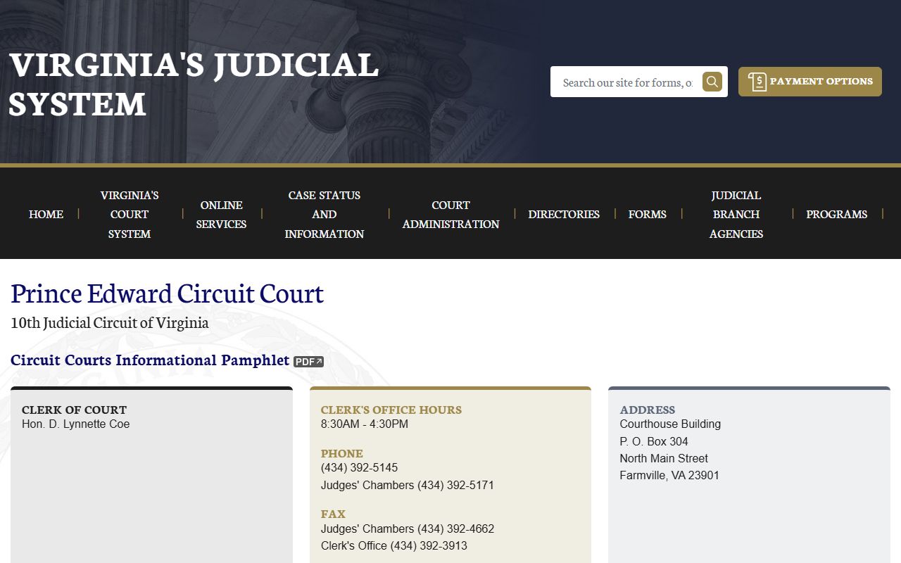 Prince Edward County circuit court felony records