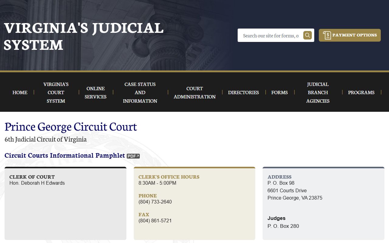 Prince George County circuit court felony records
