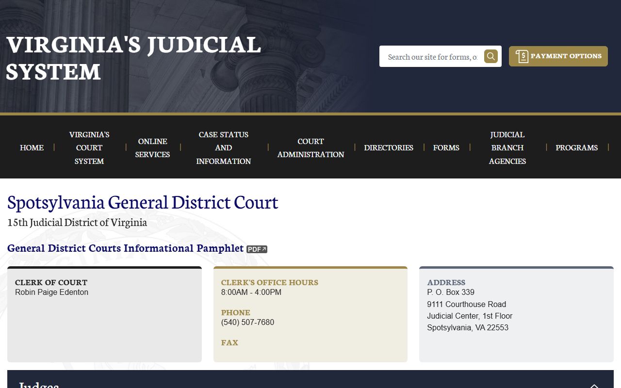 Spotsylvania County general district court felony records