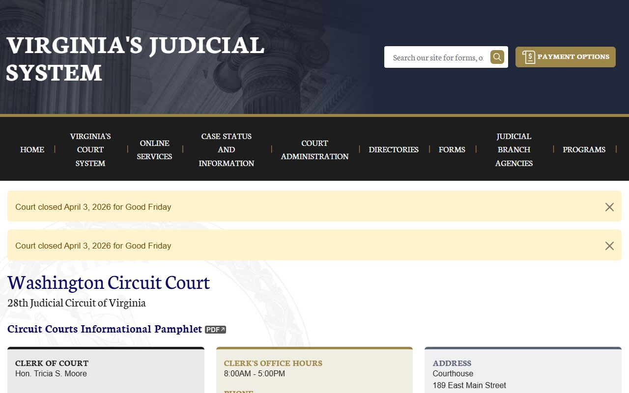 Washington County circuit court felony records